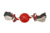 Spot Play Strong Ball with Rope Dog Toy Red 1ea/3.25 in