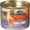 Evangers Super Premium Rabbit and Quail Dinner Can Cat Food 24Ea/5.5Oz