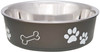 Loving Pets Stainless Steel & Espresso Dish with Rubber Base Small - 5.5" Diameter