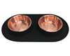 Messy Mutts Dog Silicone Double Feeder With Copper Large