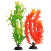 Aquatop Multi-Colored Aquarium Plants 2 Pack - Orange & Green 2 Pack - (15" High Plants)