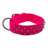 Omni Pet Bravo Nylon Spiked Dog Collar Neon Pink 29in.