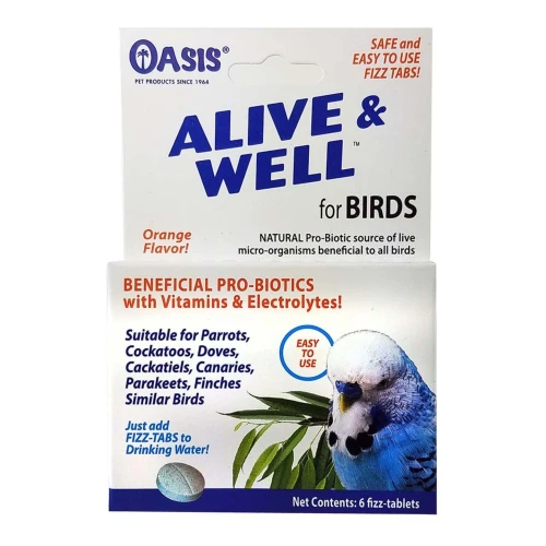 Oasis Alive and Well Probiotic Fizz-Tablets for Birds 1ea/6 ct