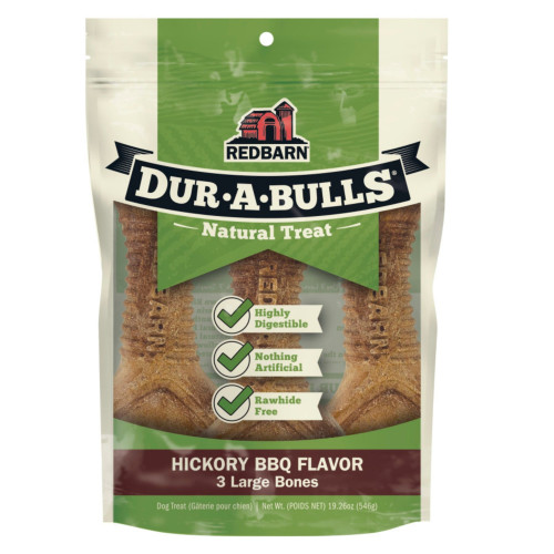 Redbarn Pet Products Dur-A-Bulls Braid Hickory BBQ, 1ea/3Ct, LG