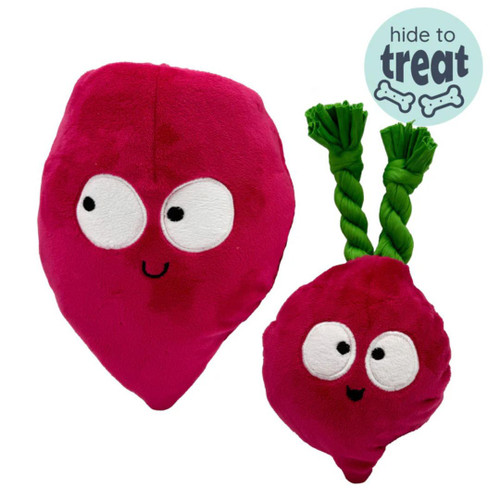 H&K Pop 'N Fetch D Beet Large Plush Squeak Crinkle