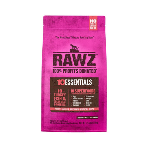 Rawz 10 Essentials Cat Turkey Salmon & Dehydrated Whitefish 1.75Lb