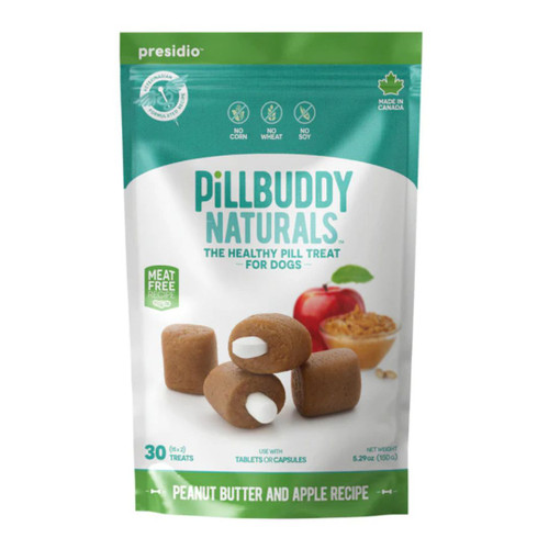 Presidio Dog Pill Buddy Natural Peanut Butter & Apple 30 Count