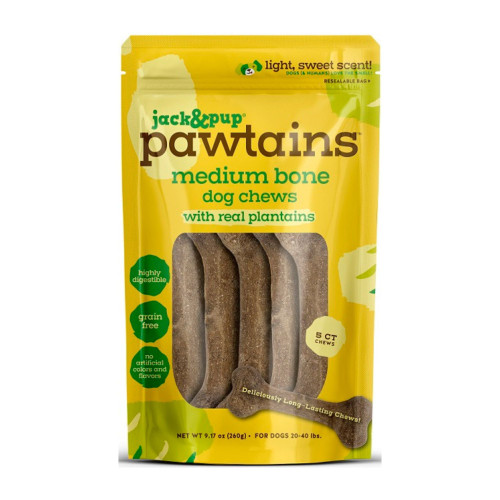 Jack & Pup Dog 9.17oz. Pawtains Bone Medium 5Ct