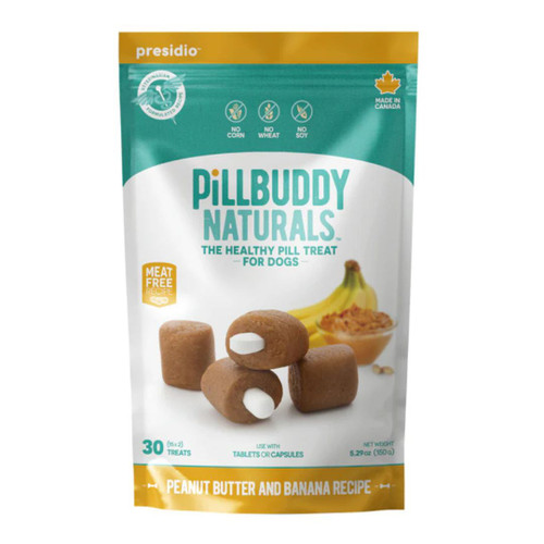 Presidio Dog Pill Buddy Natural Peanut Butter & Banana 30 Count