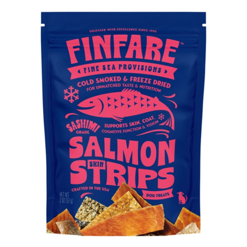 Finfare Dog 2oz. Freeze-dried Smoked Salmon Skin Strips