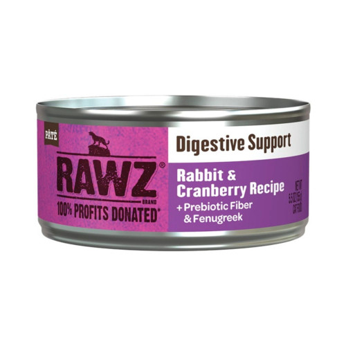 Rawz Digestive Cat Rabbit Cranberry Pate 5.5oz. (Case of 24)