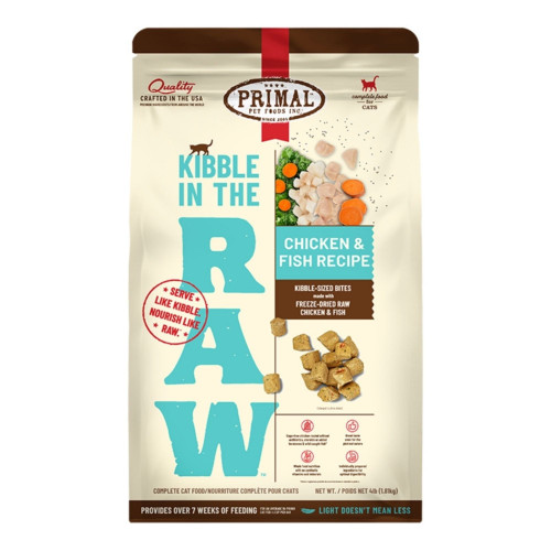 Primal Cat Kibble In The Raw Chicken & Fish 4Lbs