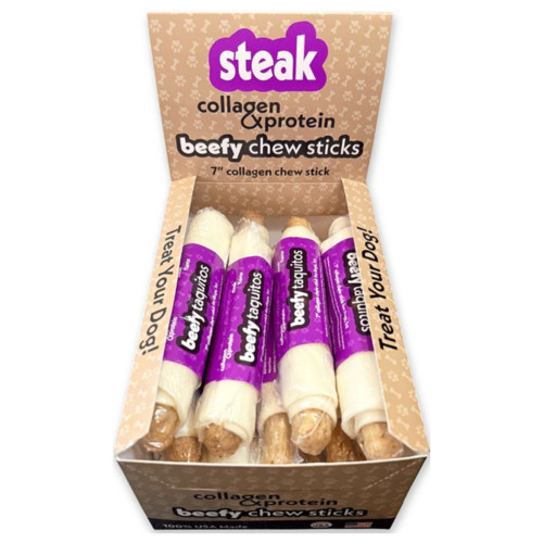 Frankly Dog 7" Steak Beefy Taquito 12Ct Display Box