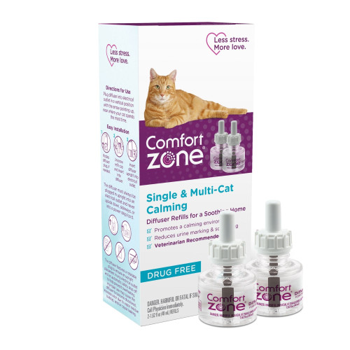 Comfort Zone Single & Multi-Cat Calming Kit For A Soothing Home 2 PK Diffuser Refills 1ea/2 Refills-48 ml
