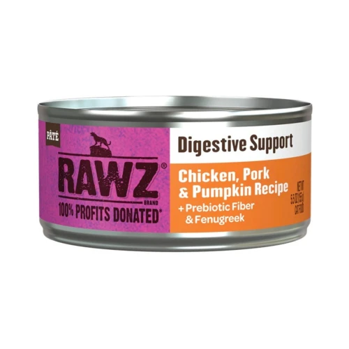 Rawz Digestive Cat Chicken Pork Pumpkin Pate 5.5oz. (Case of 24)