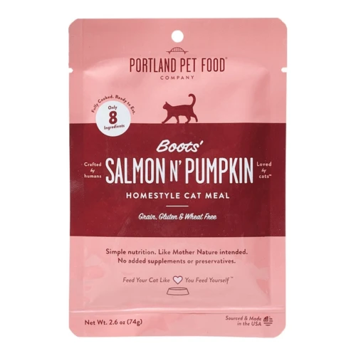Portland Cat Grain Free Boot's Salmon N Pumpkin 2.8oz. (Case of 12)