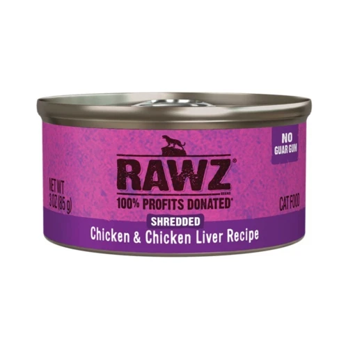 Rawz Cat Shredded Chicken Chicken Liver 3oz. (Case of 18)