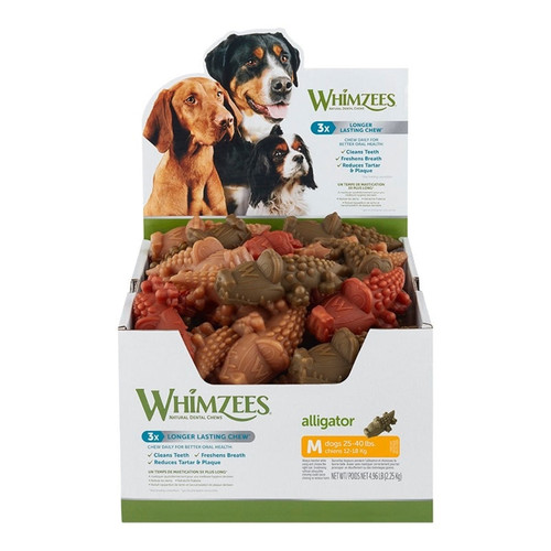 Whimzees Natural Dental Care Alligator Treats Medium 75 count