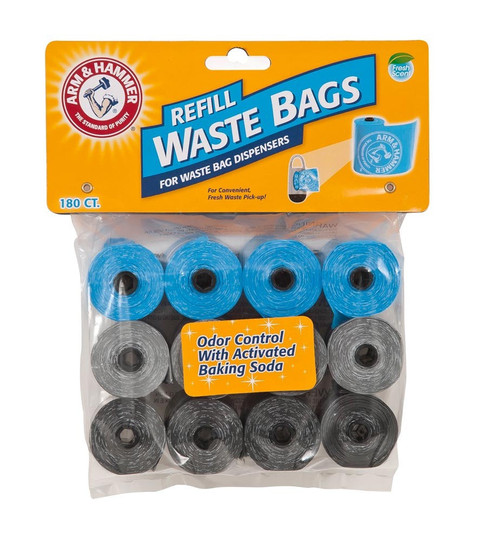 Arm and Hammer Disposable Waste Bags Refills Assorted 180 Ct