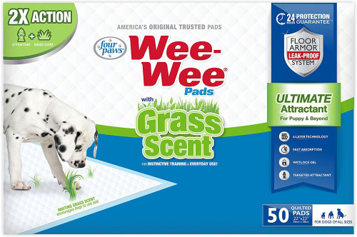 Four Paws WeeWee Ultimate Attractant Dog Pee Pads with Grass Scent 1ea/22 in X 23 in 50 ct