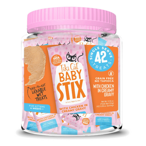 Tiki Pet Cat Stix Kitten Chicken 0.28oz. 42 Count