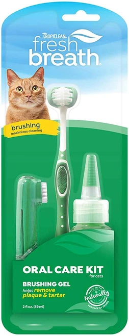 Tropiclean Fresh Breath Oral Care Kit For Cats Gel 2 Oz