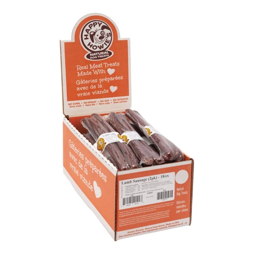 Happy Howie's Dog Lamb Sausage 2 Pack - 18 Count