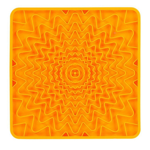 Messy Mutts Dog Framed Silicone Interactive Licking Mat 10In X 10In Orange