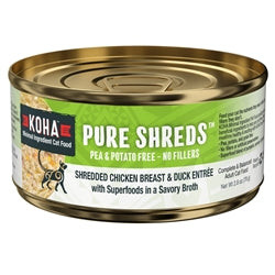 Koha Cat Grain Free Shredded Chicken & Duck 5.5oz.(Case of 12)