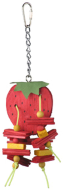 A & E Cages Happy Beaks Strawberry Bird Toy 1ea/SM