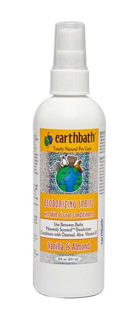 Earthbath 3-In-1 Deodorizing Spritz For Dogs, Vanilla and Almond 8 Oz