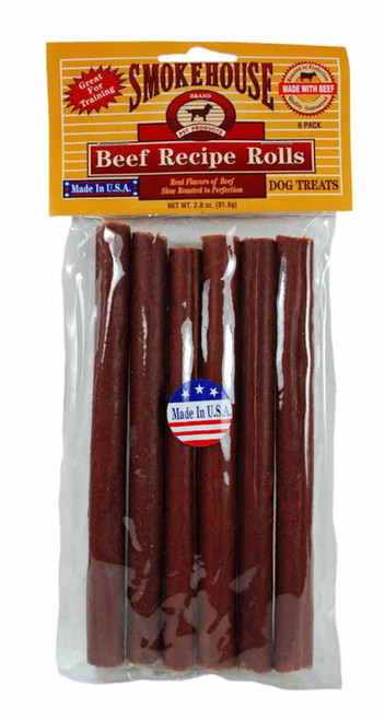 Smokehouse Usa Made Beefy Rolls Dog Treats 2.8 Oz, 6 Pk