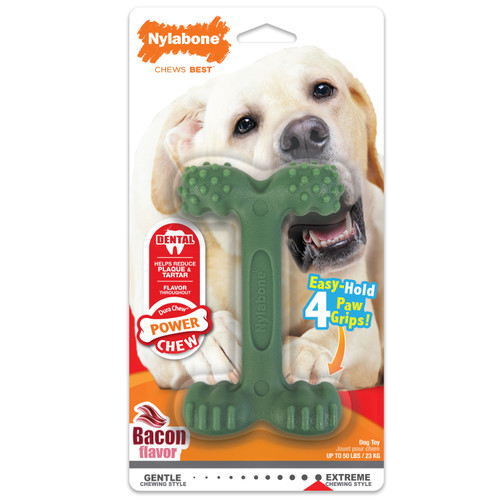 Nylabone Power Chew Easy-Hold Dog Dental Chew Toy Easy Hold Bacon 1ea/Large/Giant (1 ct)