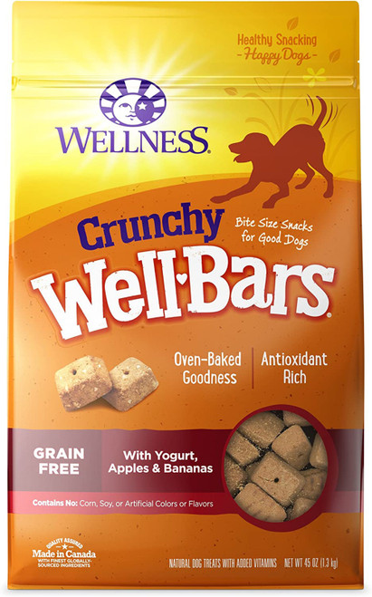 Wellbar Crunchy Yogrt Apple and Banana 45oz Dog Snack