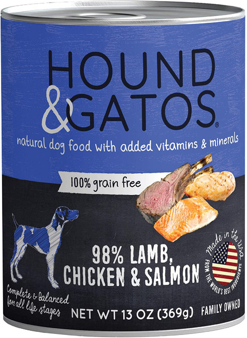 Hound & Gatos Dog Grain Free Lamb Chicken & Salmon 13Oz (Sold in Quantity of: 12)
