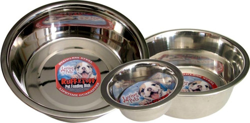 Loving Pets Traditional Stainless Steel Dog Bowl Silver 1 Qt