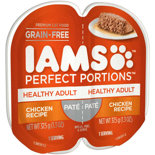Iams Perfect Portions Healthy Adult Pate Wet Cat Food Chicken 24Ea/2.6 Oz, 24 Pk