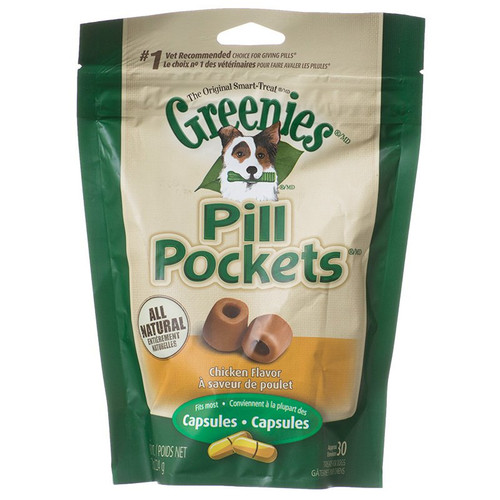 GREENIES PILL POCKETS Treats for Dogs Chicken Flavor - Capsule Size 7.9 oz. 30 Treats