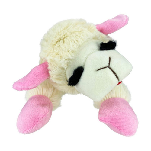 Multipet Lamb Chop Dog Toy w/ Pink Ribbon Large 10.5in