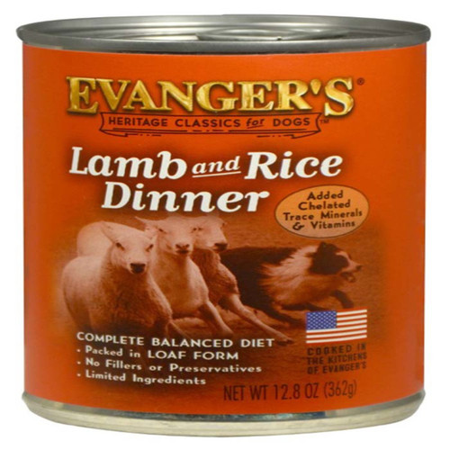 Evangers Heritage Classic Lamb and Rice Dinner Canned Dog Food 12Ea/12.8 Oz, 12 Pk