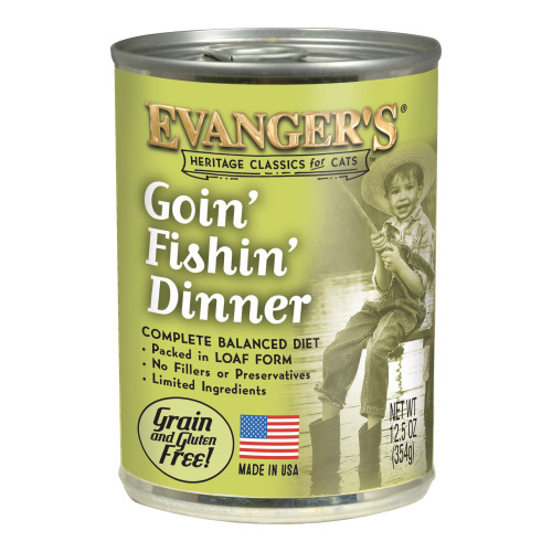 Evangers Heritage Classic Goin' Fishin' Dinner Canned Cat Wet Food 12Ea/12.8 Oz, 12 Pk