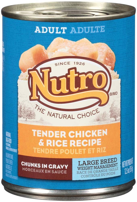 Nutro Products Weight Management Tender Chicken and Rice Large Breed Canned Dog Food 12Ea/12.5 Oz, 12 Pk