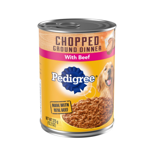 Pedigree Chopped Ground Dinner With Beef Canned Dog Food 12Ea/22 Oz, 12 Pk