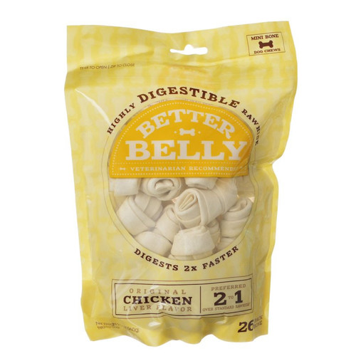 Better Belly Rawhide Chicken Liver Bones - Mini 26 Count