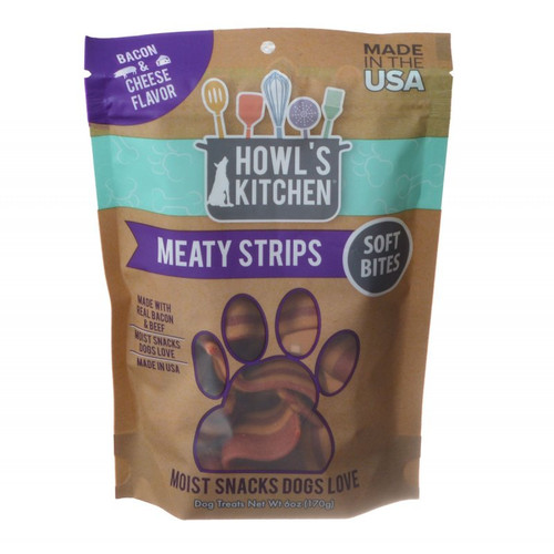 Howl\'s Kitchen Meaty Strips Soft Bites - Bacon & Cheese Flavor 6 oz
