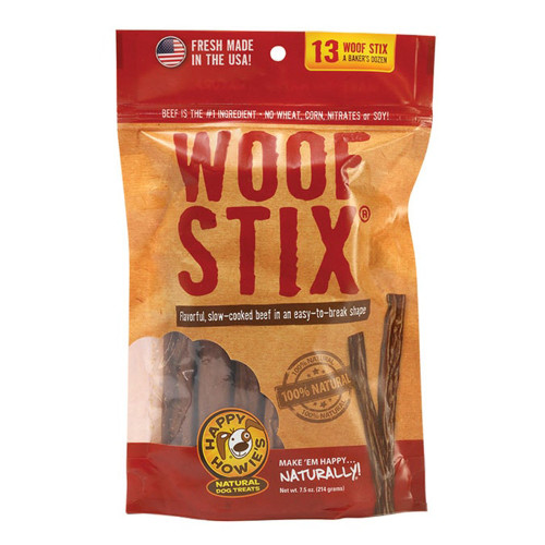 Happy Howies 42042 BX 6 in. Happy Howies Beef Woof Stix Bakers - 13 per Pack, Pack of 6 Multicolor