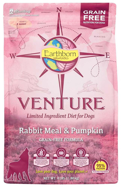 Earthborn Holistic Venture Grain Free Rabbit and Pumpkin 4#