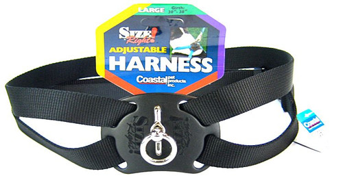 Coastal Size Right Adjustable Nylon Harness Black 1X26-38In