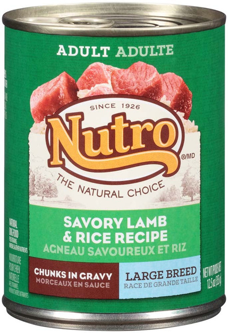 Nutro Products Savory Lamb and Rice Chunks In Gravy Large Breed Canned Dog Food 12Ea/12.5 Oz, 12 Pk
