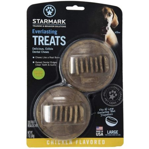 Starmark Dog Everlasting Treat with Dental Ridges Chicken Large Brown 3.5" x 3.5" x 1.5"